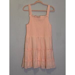 Wild Fable peach shirred short dress, Junior's large